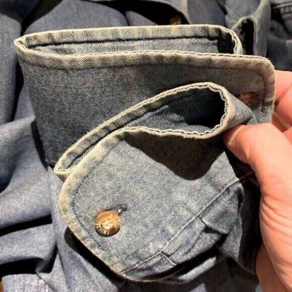 Vintage Diesel Denim Shirt Men Sz 41/42 LT Blue Button Up Casual Long Sleeve - Picture 11 of 12